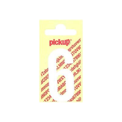 8711234242365-Pickup - Étiquette autocollante - 150 mm - Chiffre 6 - blanc mat-Avant-0