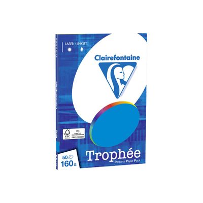 0400000041612-Clairefontaine Trophée - Papier couleur - A4 (210 x 297 mm) - 160 g/m² - Ramette de 50 fe-Angle gauche-0