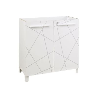 3483600215970-Rangement bas SUNDAY - L80 x H79 x P42 - 2 portes - blanc graphic (top surmeuble non compri-Angle gauche-0