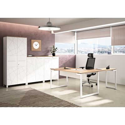 3483600202062-Voile de fond pour bureau SUNDAY - L160 cm - Blanc--1