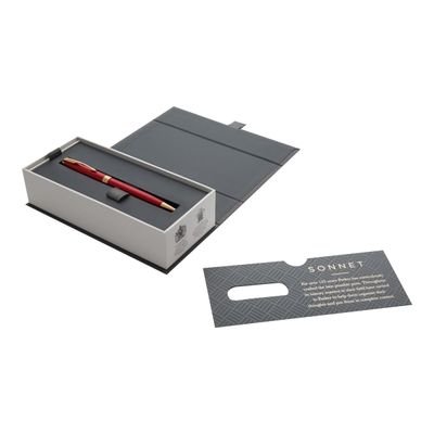 3501179314761-Parker Sonnet - Stylo à bille rouge laqué - encre noire-Angle droit-1