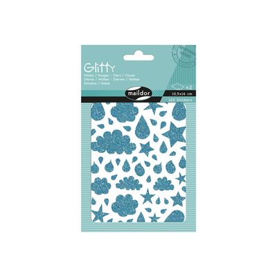 3609510910747-Maildor - 2 feuilles gommettes étoiles - bleu-Avant-2