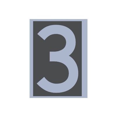 8711234016324-Pickup Home 3D Milan - Étiquette autocollante 100 mm - Chiffre 3 - gris-Avant-0