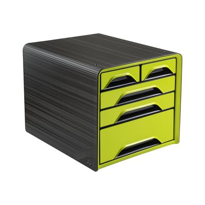 3462159011097-CEP Smoove - Module de classement 5 tiroirs - noir/vert-Angle gauche-0