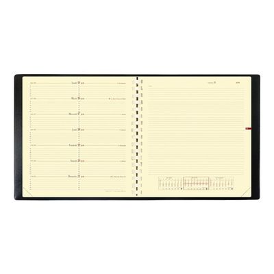 3371010161423-Agenda spiralé Impala Note 16 avec répertoire - 1 semaine sur 2 pages - 16 x 16 cm - noir - Quo -Avant-3