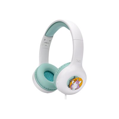 3303170107225-T'nB Kids KIDY - casque filaire pour enfants - blanc et vert-Angle gauche-3