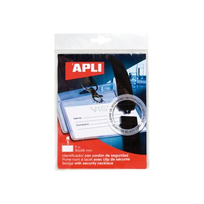 8410782117438-Apli Agipa - 5 Portes-badge de nom - pour 90 x 56 mm - lacet-Avant-0