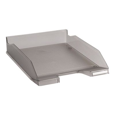 9002493016330-Exacompta COMBO - Corbeille à courrier gris translucide-Angle gauche-1