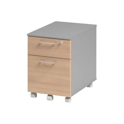 3483600784544-Caisson mobile JAZZ+ - Profondeur 60 cm - 2 tiroirs - Hêtre-Angle droit-0