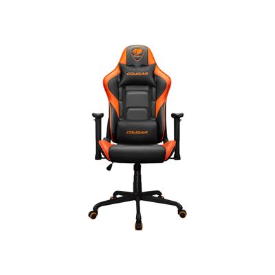 4710483775512-Fauteuil gamer ARMOR Elite - accoudoirs réglables - appui-tête intégré - Noir/orange-Avant-0