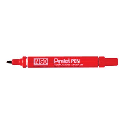 3474374075006-Pentel PEN N50 - Pack de 4 marqueurs permanents - pointe ogive - noir, bleu, rouge et vert-Angle gauche-4