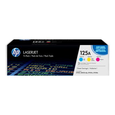 0887111403025-HP 125A - Pack de 3 - cyan, magenta, jaune - cartouche laser d'origine-Avant-1
