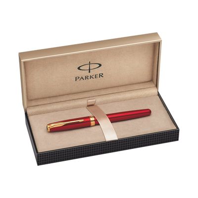 3501179314747-Parker Sonnet - Stylo plume rouge laqué - pointe moyenne-Angle gauche-4