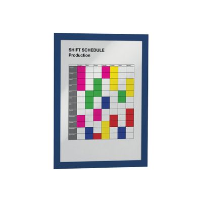 4005546405681-Durable Duraframe Magnetic - 5 Cadres d'affichage magnétiques - A4 - bleu - pour surfaces -Angle gauche-0