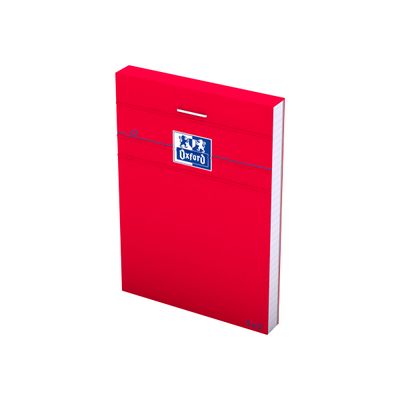 2012347544664-Oxford - Bloc notes - A7 - 160 pages - petits carreaux - 80G - rouge-Angle gauche-0