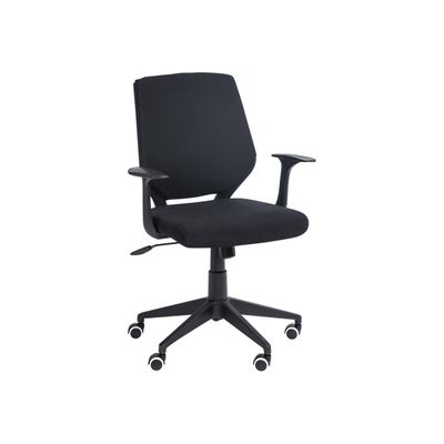 3760185028219-Fauteuil de bureau NEWTON - accoudoirs fixes - Noir-Angle gauche-1