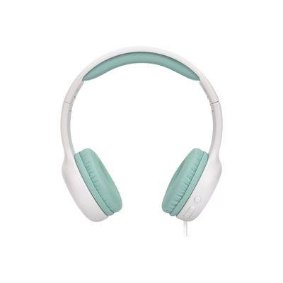 3303170107225-T'nB Kids KIDY - casque filaire pour enfants - blanc et vert-Avant-1