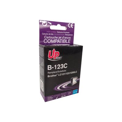 3584770889135-Cartouche compatible Brother LC121/LC123/LC125 - cyan - Uprint-Angle gauche-0