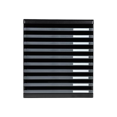 9002493423015-Exacompta Modulo Ecoblack - Module de classement 10 tiroirs ouverts - noir/gris souris-Avant-0