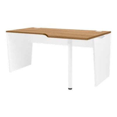 3483600722218-Bureau compact 90° à droite YES ! - 160 cm - Pieds panneaux fixes - Merisier-Angle droit-0
