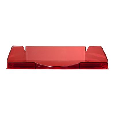 9002493115521-Exacompta Ecotray - Corbeille à courrier rouge carmin translucide-Avant-0
