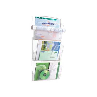 3462151701101-CEP ReCeption - Corbeille murale 3 compartiments - cristal-Angle gauche-0