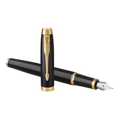 3501179316451-Parker IM - Stylo plume noir GT - pointe fine-Angle droit-1