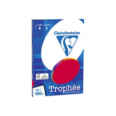 0400000041629-Clairefontaine Trophée - Papier couleur - A4 (210 x 297 mm) - 160 g/m² - Ramette de 50 fe-Angle gauche-0