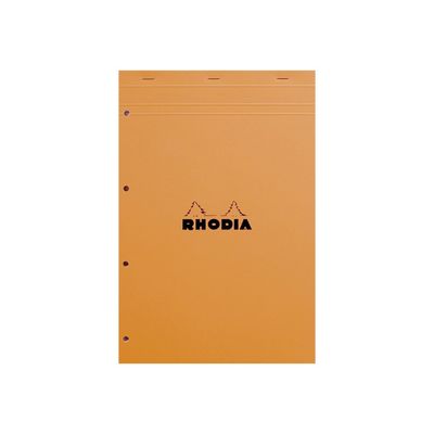 3030920201000-Rhodia Basics - Bloc notes - A4 + - 160 pages - petits carreaux - 80g - perforé-Avant-0