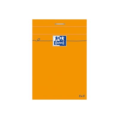 3020121062753-Oxford - Bloc notes - 7,4 x 10,5 cm - 160 pages - petits carreaux - 80G - orange-Avant-0