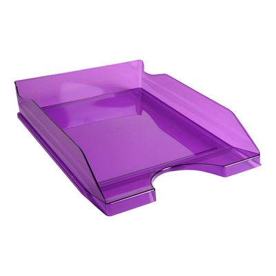 2012349308554-Exacompta Ecotray - Corbeille à courrier violet translucide-Angle gauche-1