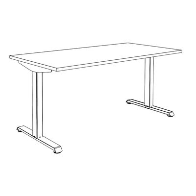 3253310401327-Bureau LEVEL - Bureau éléctrique - L140 - pied carbone - plateau imitation hêtre--4