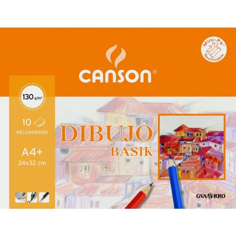 8422714063461-Canson Basik Mini-pk - Papier à dessin - A4 Plus - 10 feuilles - blanc naturel - quadrillé (p-P_4225_1-0