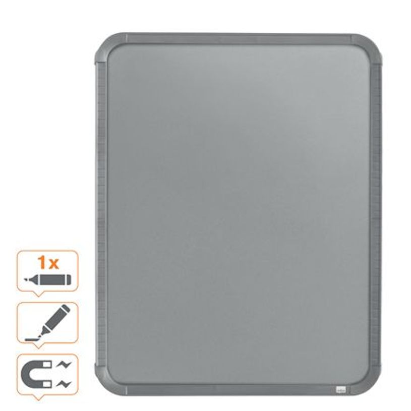 0400000080062-Nobo - Tableau couleur argenté Slimline en acier laqué - 360 x 280 mm-P_8006_4-3