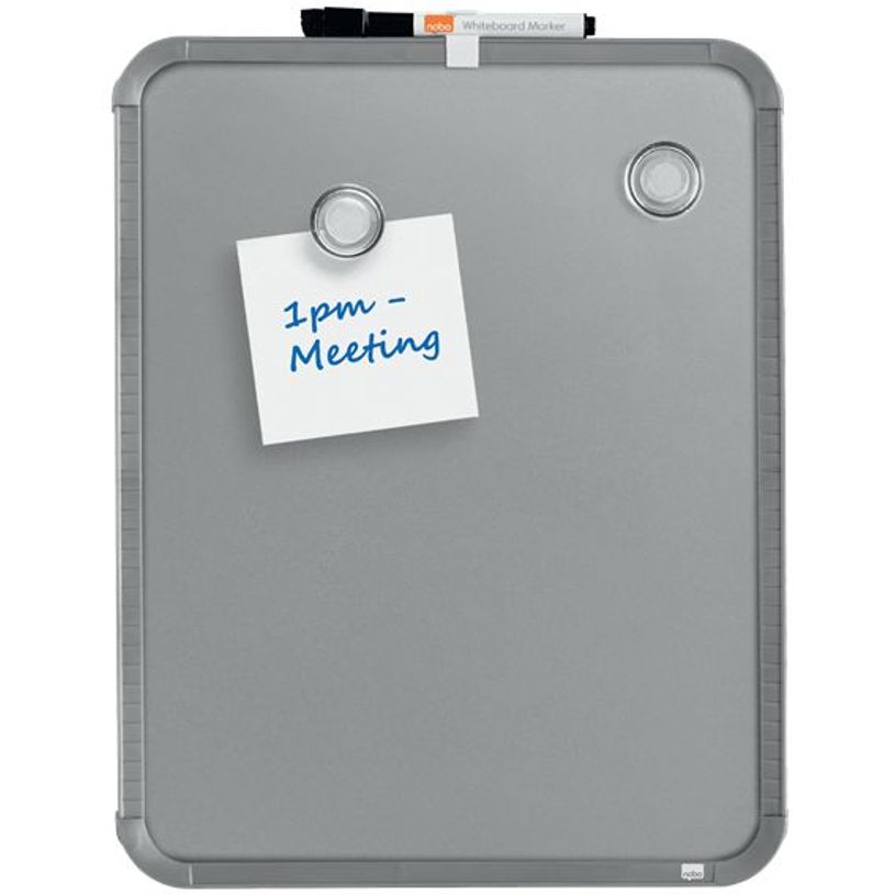 0400000080062-Nobo - Tableau couleur argenté Slimline en acier laqué - 360 x 280 mm-P_8006_8-7