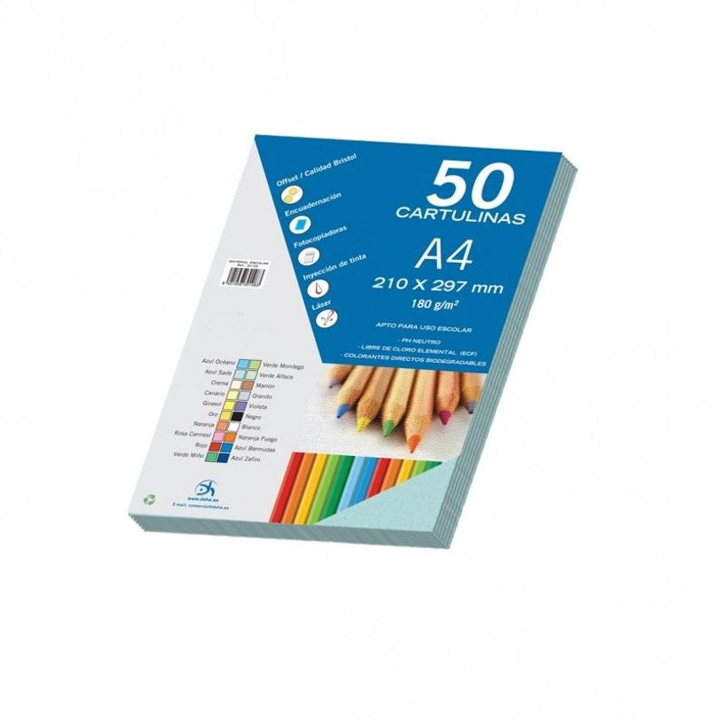 8421938300918-Dohe - Carton - A4 - 50 feuilles - sado blue - 180 g/m² - carton-P_12212_1-0
