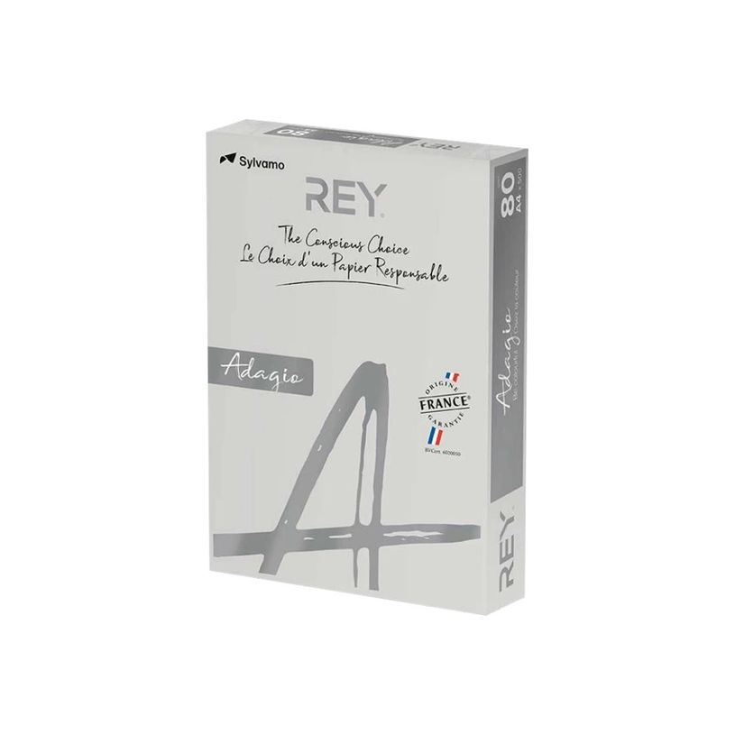 8421938302073-Rey Adagio - Papier couleur - A4 (210 x 297 mm) - 80 g/m² - Ramette de 500 feuilles - gris-P_12235_1-0