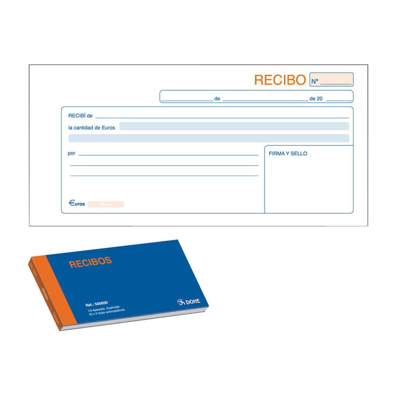 8421938500608-Dohe - Carnet de quittances - 50 feuilles - 1/3 A4 - paysage - en double - autocopiant-P_12279_1-0