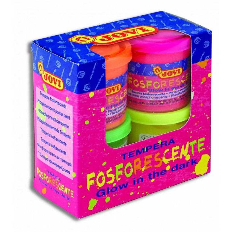 8412027025348-JOVI - Poster paint set - peinture à tempera à base d'eau - liguide - 4 couleurs - orange fluorescent, jaune fluorescent, vert fluorescent, m-P_15517_4-0