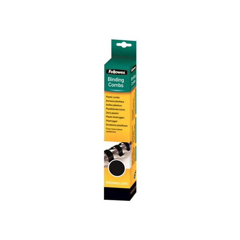0077511533075-Fellowes - 25 anneaux de reliure en plastique - 8 mm - jusqu'à 40 feuilles - noir-P_53307_1-0
