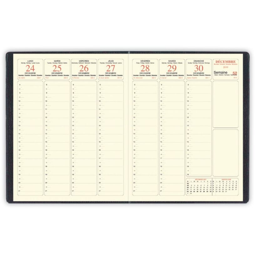 3147281219251-Agenda panorama Classique - 1 semaine sur 2 pages - 21 x 27 cm - disponible dans différentes couleurs --1