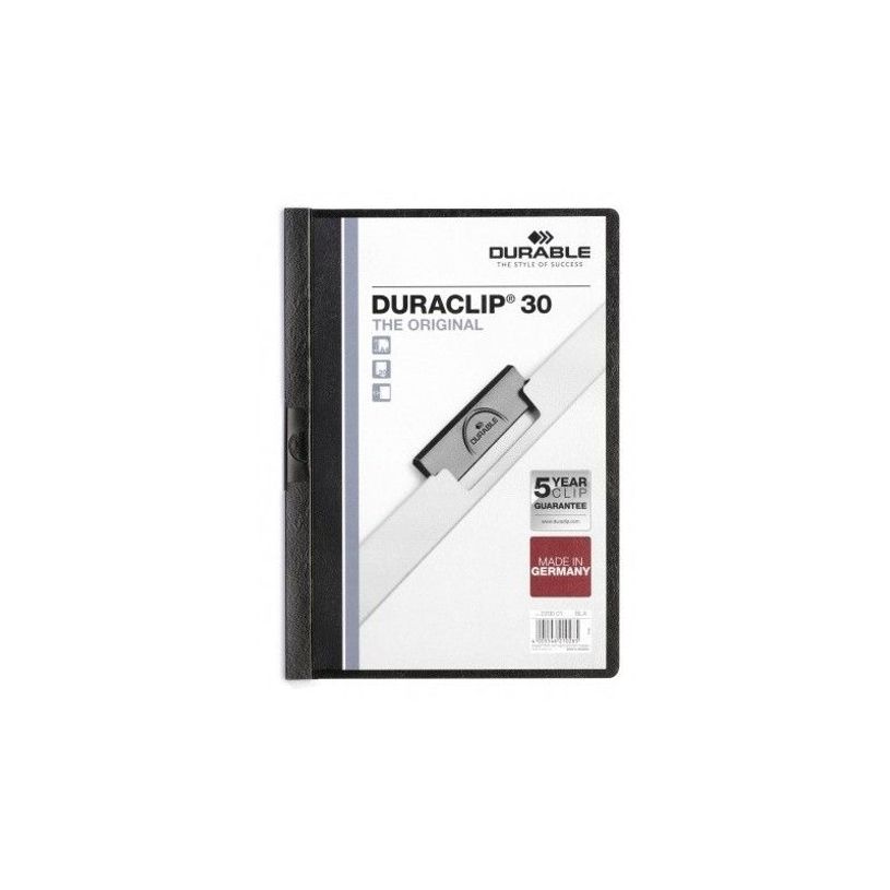 4005546210100-DURABLE DURACLIP 30 - Chemise à clip - pour A4 - capacité : 30 feuilles - noir avec couv-P_300019266_1-0