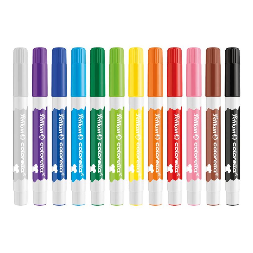 4012700814586-Pelikan Colorella - 12 marqueurs - noir, rouge, bleu clair, jaune, orange, brun, rose, vert clair, gris, ble-P_300031216_2-0