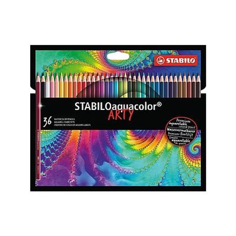 4006381547222-STABILO Aquacolor Arty - 36 Crayons de couleur aquarellable - couleurs brillantes assortie-P_300040357_6-5