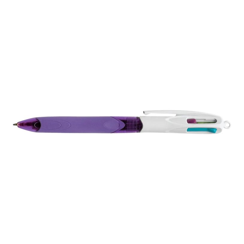 3086123249929-BIC 4 Couleurs Grip - Stylo bille 4 couleurs - permanent - rose, turquoise, pourpre, vert citron - encre à huile - 1 mm - moy-P_300043782_2-1