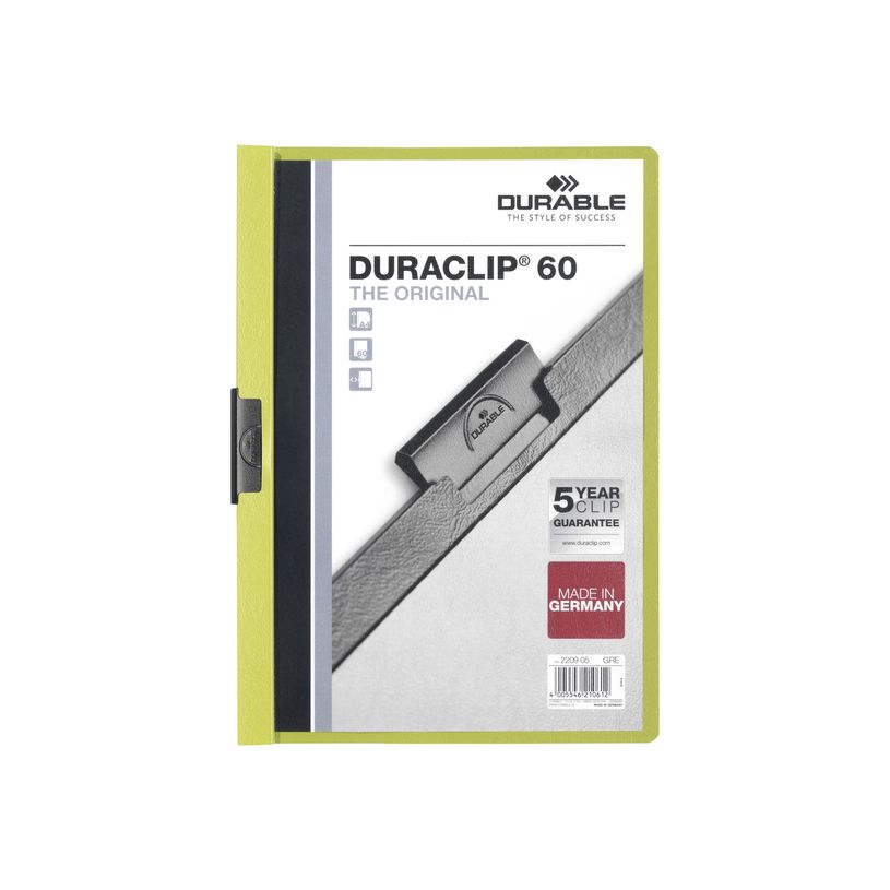 4005546210612-DURABLE DURACLIP 60 - Chemise à clip - pour A4 - capacité : 60 feuilles - vert avec couv-P_300044252_1-0