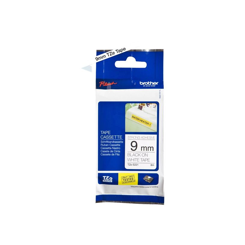 0403000459036-Brother TZe-S221 - Ruban d'étiquettes auto-adhésives - 1 rouleau  (0,9 cm x 8 m)  - noir-P_300045903_1-1