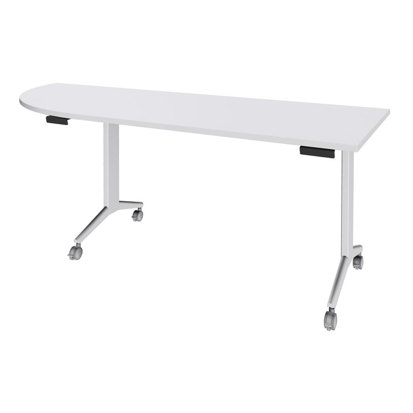 3253310160514-Table de réunion abattantes angle à gauche - L200 x P80 cm - pied blanc - plateau blanc -P_400001684_1-0