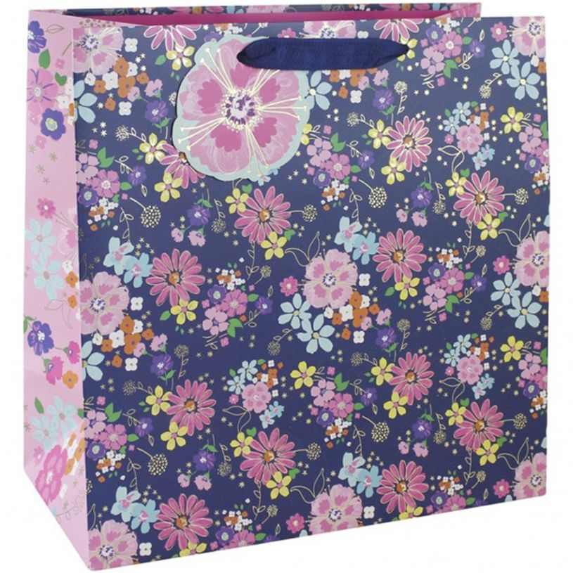 5033601584902-Clairefontaine Eurowrap - Sac cadeau - 33 cm x 16,5 cm x 33 cm - Navy floral-P_400002802_1-0