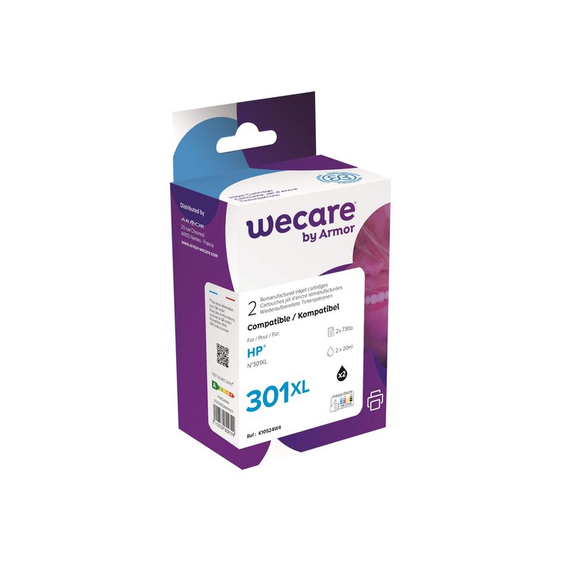 3112539809799-Cartouche compatible HP 301XL - pack de 2 - noir - Wecare-P_400003162_1-0